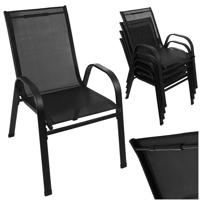 Set van 4 tuinstoelen, stapelbaar, UV-bestendig