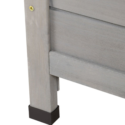 Zahradní domek na nářadí ze dřeva s laťkovými dveřmi, šedý 87x46.5x96.5 cm