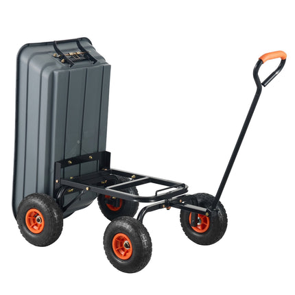 Garden Dump Cart, 600 Lb Capacity, 10-Inch Tires