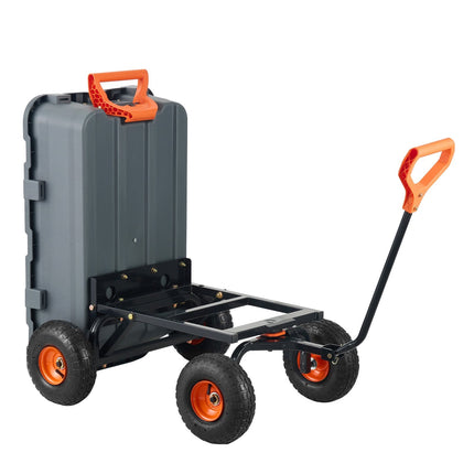 Garden Dump Cart, Poly Tub, 800 lb, 10 in Tires