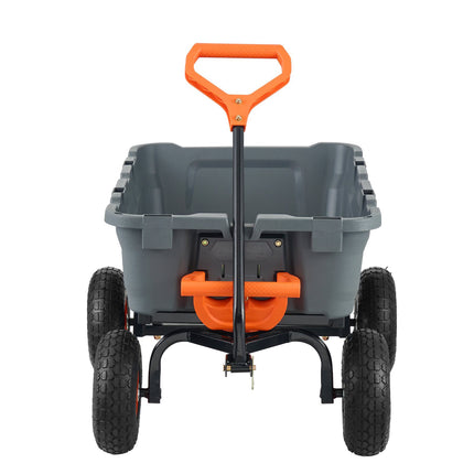 Garden Dump Cart, Poly Tub, 800 lb, 10 in Tires