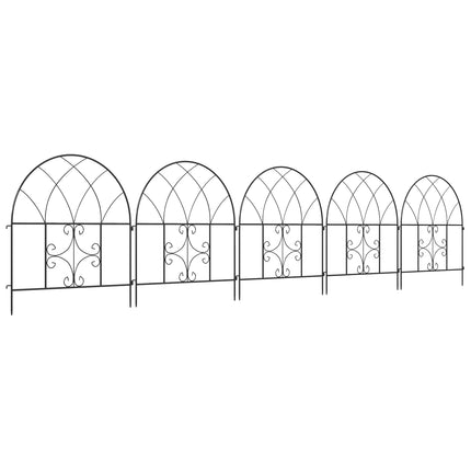 Dekorativní ocelový zahradní plot, 300x70 cm, černé pletivo