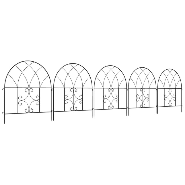 Dekorativní ocelový zahradní plot, 300x70 cm, černé pletivo