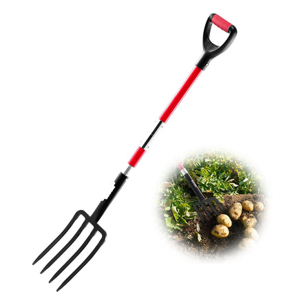 Garden Fork, 4-Tine 45-Inch Fiberglass Handle, Y Grip
