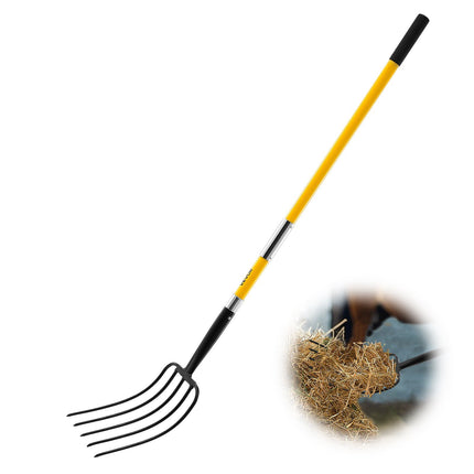 Garden Fork, 5-Tine, 57 In Fiberglass Handle, Y-Grip