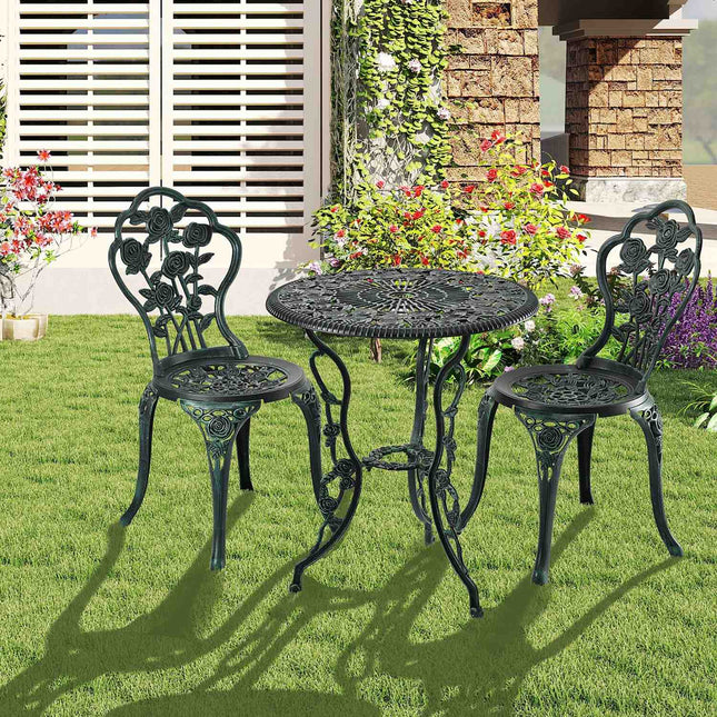 Tuinmeubelset - 3-delige vintage design gegoten aluminium