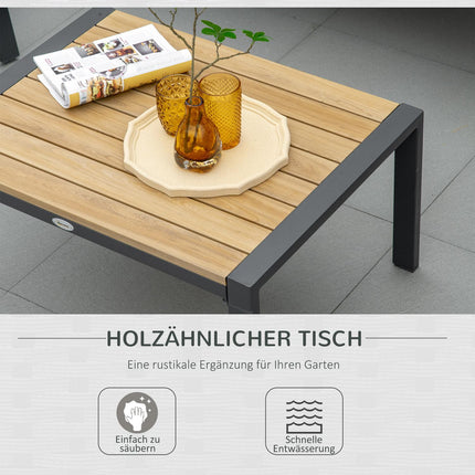 Hliníkový zahradní nábytek pro 4 osoby se šedým konferenčním stolkem