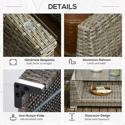 Poly rattan outdoor furniture for 4, weather resistant