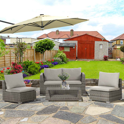 Poly rattan outdoor furniture for 4, weather resistant