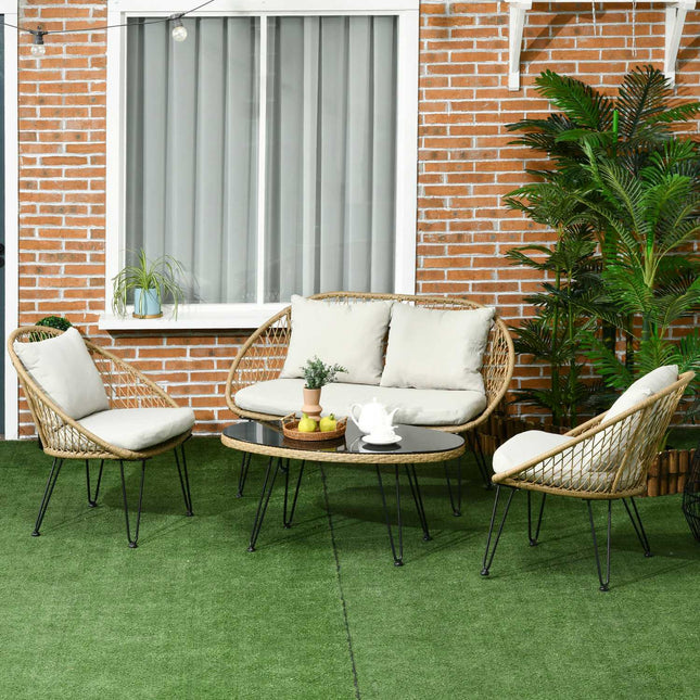 Zahradní nábytek s poduškami – 4dílná lounge sada
