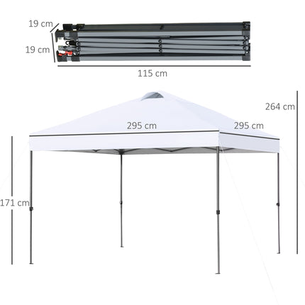 Pop-up bílý zahradní altán 2.95m UV ochrana