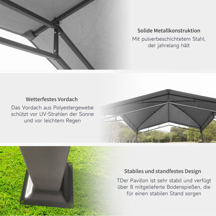 Zahradní altán 3x3M, ochrana proti slunci, kov/polyester
