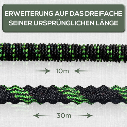 Flexible garden hose 30M with 10-function spray nozzle