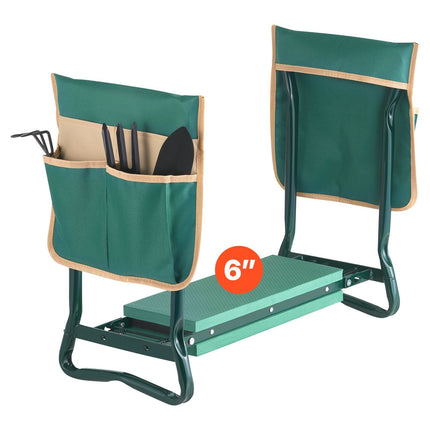 Garden Kneeler and Seat, Folding Stool with 2 Tool Bags