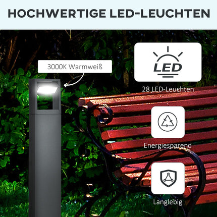 Zahradní sloupkové svítidlo, teplá LED, nastavitelné, IP65