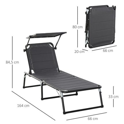 Nastavitelná hliníková zahradní židle, ergonomická a skládací
