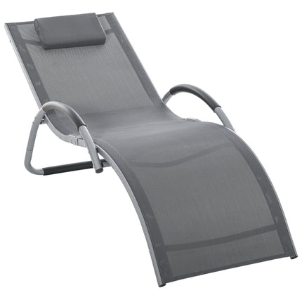 Ergonomická hliníková zahradní židle s polstry, šedá