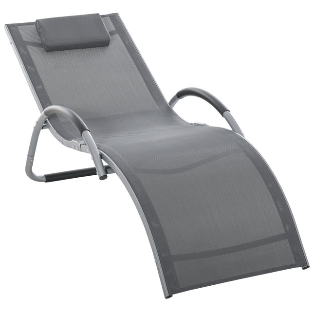 Ergonomická hliníková zahradní židle s polstry, šedá