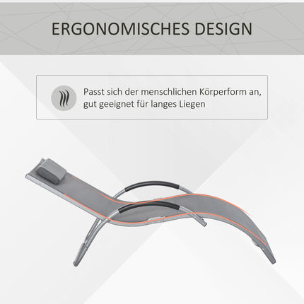 Ergonomická hliníková zahradní židle s polstry, šedá