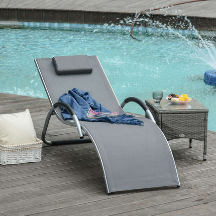 Ergonomická hliníková zahradní židle s polstry, šedá
