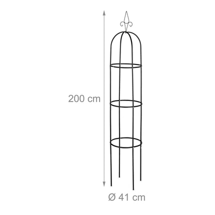 Zahradní obelisk 200 cm černý