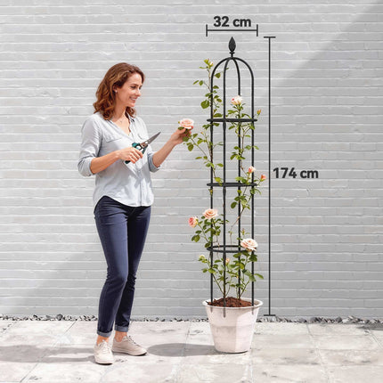 Sada zahradních obeliskových opor, 174 cm, ocel, 2 ks