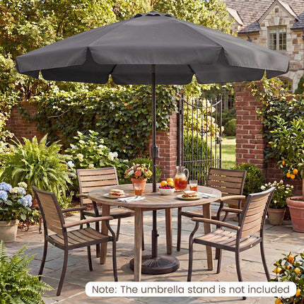 Garden Parasol, 286 cm, Grey, Crank & Tiltable Sunshade