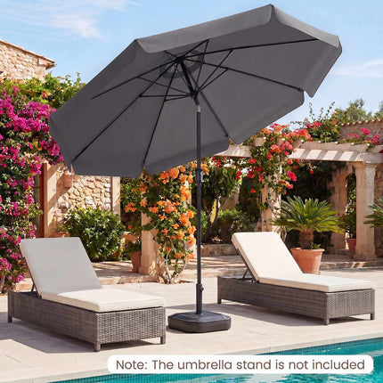 Garden Parasol, 286 cm, Grey, Crank & Tiltable Sunshade