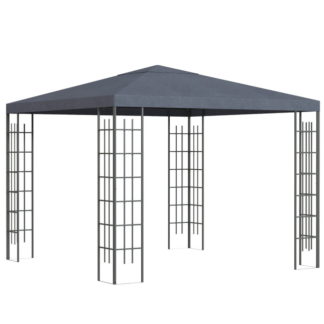 Zahradní pavilon stan 3x3M, ocelový rám, šedý polyester