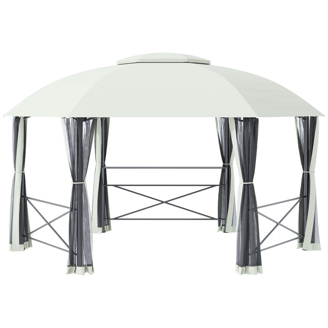 Zahradní pavilonový stan 4x5M odolný proti povětrnosti, ocel a polyester