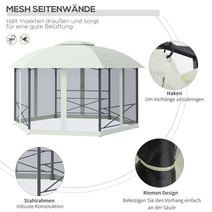 Zahradní pavilonový stan 4x5M odolný proti povětrnosti, ocel a polyester