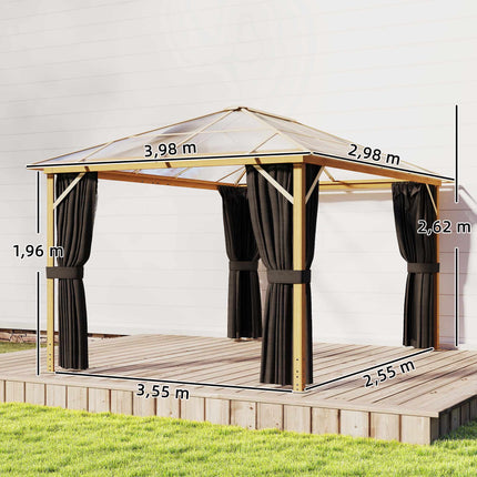 Gartenpavillon 4x3m, Polycarbonatdach, Aluminiumrahmen