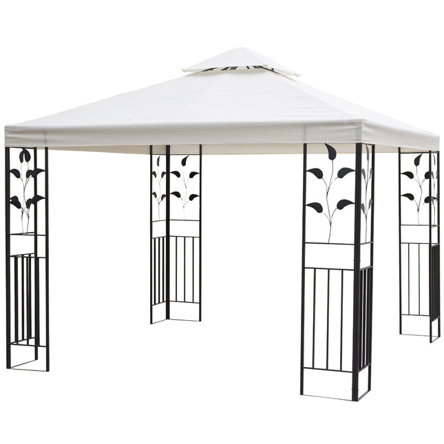 Zahradní pavilon stan, listový design, ocelový rám, 2.95x2.95M