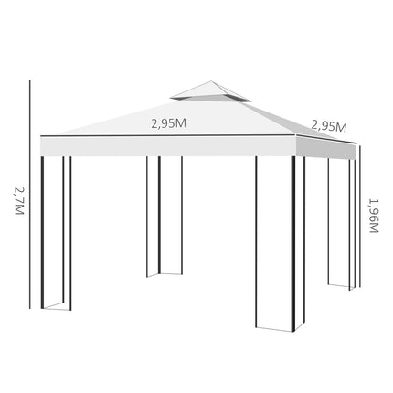 Zahradní pavilon stan, listový design, ocelový rám, 2.95x2.95M