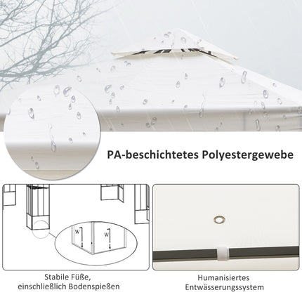 Zahradní pavilon stan, listový design, ocelový rám, 2.95x2.95M