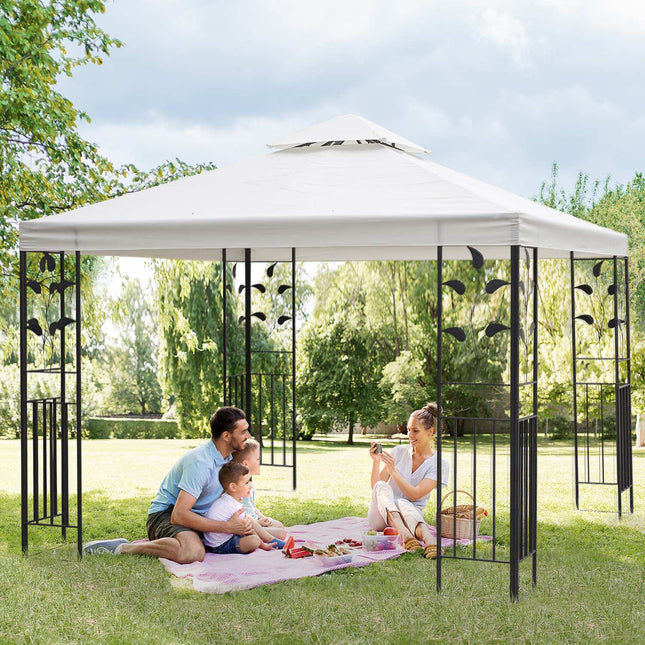 Zahradní pavilon stan, listový design, ocelový rám, 2.95x2.95M