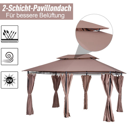 Zahradní pavilon a párty stan, dvojitá střecha, 3x4M, khaki