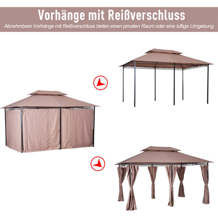 Zahradní pavilon a párty stan, dvojitá střecha, 3x4M, khaki