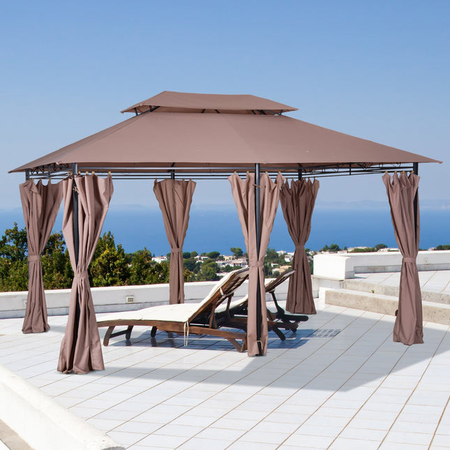 Zahradní pavilon a párty stan, dvojitá střecha, 3x4M, khaki