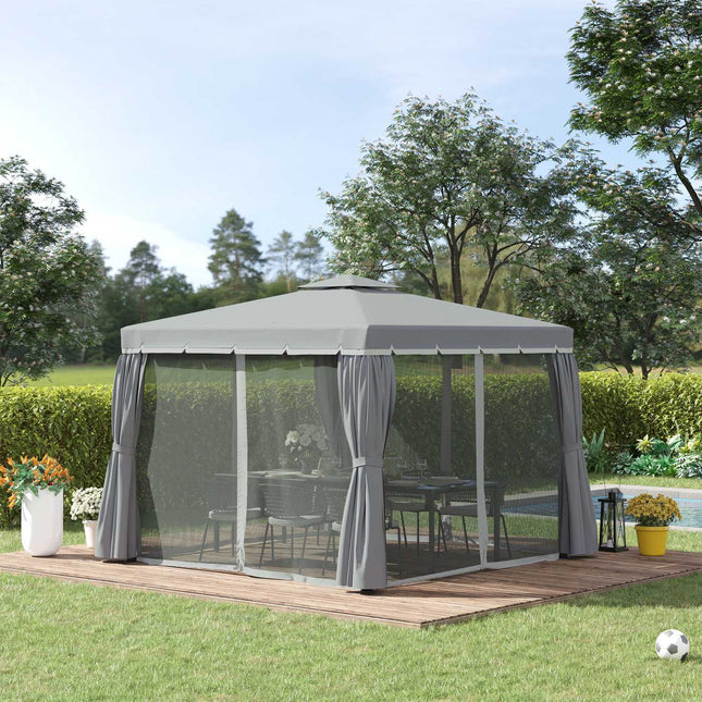 Zahradní pavilon stan, 2.96m, dvojitá střecha, moskytiéra