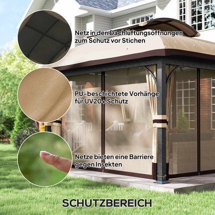 Garden Pavilion with Double-Tier Roof, UV Protection, 13m²
