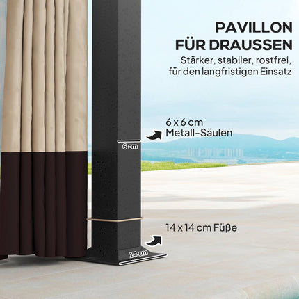 Garden Pavilion with Double-Tier Roof, UV Protection, 13m²