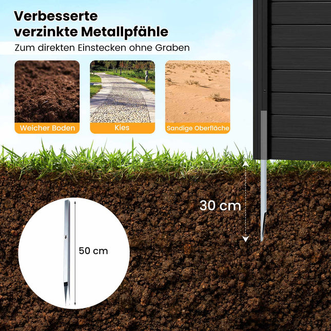 Tuinafschermingspanelen, 123x123 cm, zwart, PVC