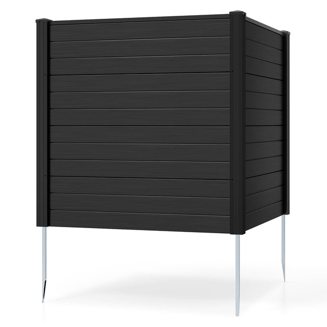 Tuinafschermingspanelen, 123x123 cm, zwart, PVC