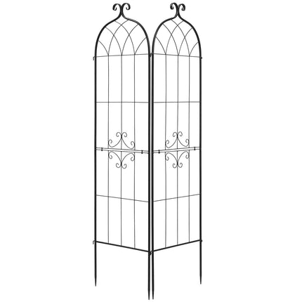 Garden Rose Trellis, 2-Pack Steel 180 x 52.5 cm