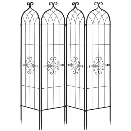 Garden Rose Trellis 4-Pack, 60 x 15 in Powder-Coated