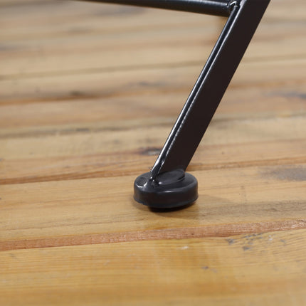 Třídílný šedý kovový bistro set – stůl a skládací židle