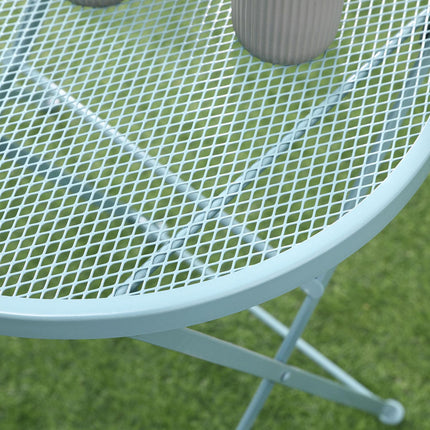 Bistro set pro 2, skládací židle a stůl z kovu, modrá