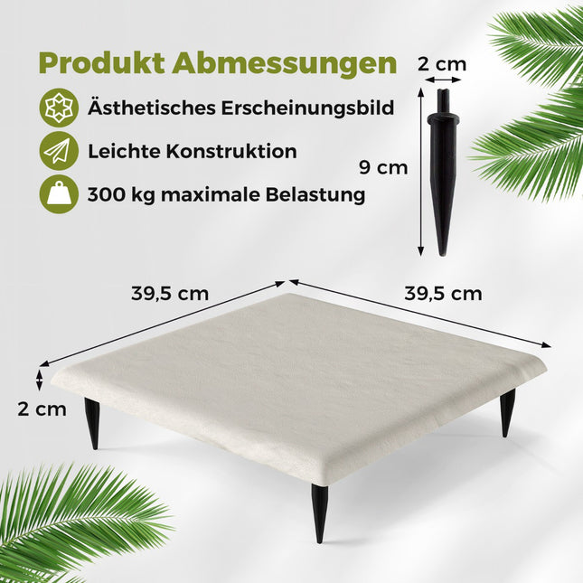 Zahradní nášlapné kameny, sada 8 ks, 39.5 cm, béžová