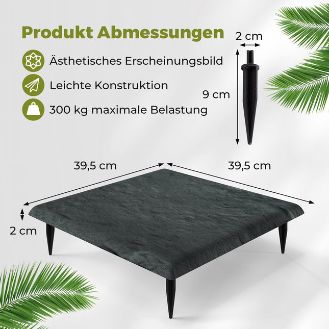Tuinstapstenen set, 8 stuks, 39,5 cm, grijs